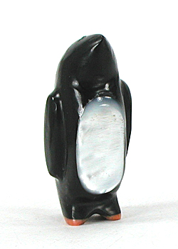 Zuni penguin fetish of jet by Delvin Leekya