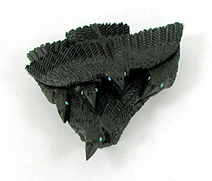 A Murder of Crows fetish carving of Acoma jet by Zuni Donna Siutza