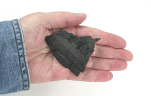 A Murder of Crows fetish carving of Acoma jet by Zuni Donna Siutza