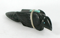 Zuni Raven fetish of jet by Herbert Halate