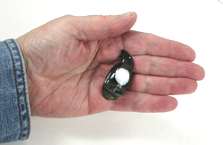 Authentic Native American Penguin fetish carving  by Zuni Calvert Bowannie of onyx and mother of pearl