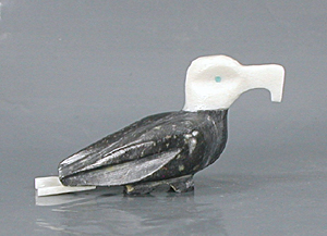Zuni Eagle fetish of Picasso Marble by Tim Lementino