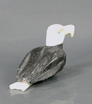 Zuni Eagle fetish of Picasso Marble by Tim Lementino