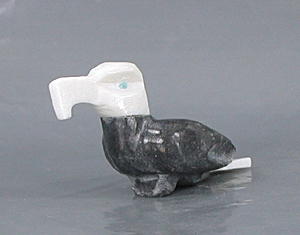Zuni Eagle fetish of Picasso Marble by Tim Lementino