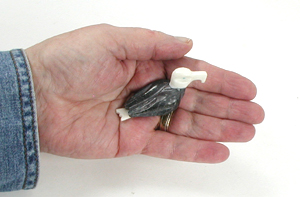 Zuni Eagle fetish of Picasso Marble by Tim Lementino