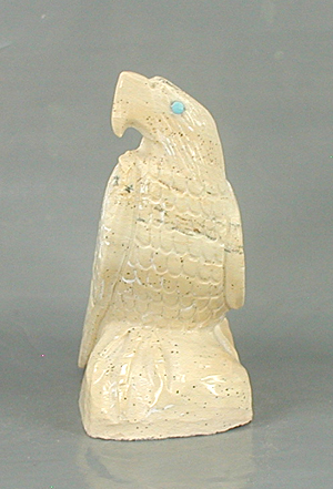 Zuni Eagle fetish of fishrock by Derrick Kaamasee