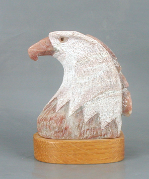 Navajo Eagle fetish of alabaster by Harold Davidson
