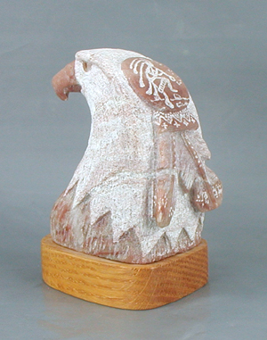 Navajo Eagle fetish of alabaster by Harold Davidson