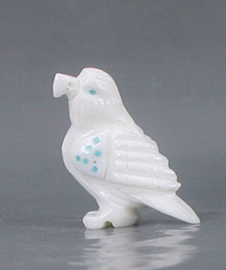 Authentic Native American eagle fetish by Navajo Albert Livingston of alabaster