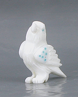 Authentic Native American eagle fetish by Navajo Albert Livingston of alabaster