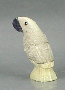 Zuni Parrot fetish of Picasso marble by Edison Bobelu