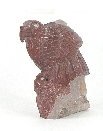 Zuni Eagle fetish of catlinite by Derrick Kaamasee