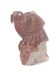 Zuni Eagle fetish of catlinite by Derrick Kaamasee