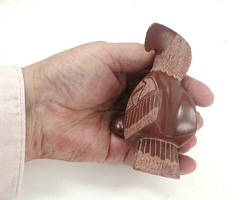 Zuni Eagle fetish of catlinite by Brandon Phillips