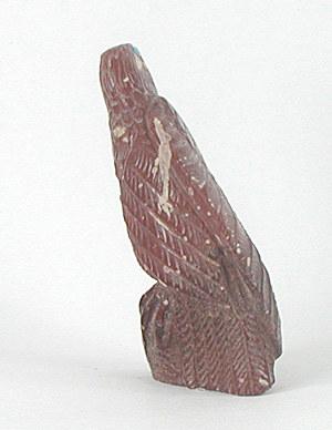Zuni Eagle fetish of catlinite by Derrick Kaamasee