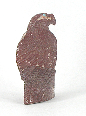 Zuni Eagle fetish of catlinite by Derrick Kaamasee