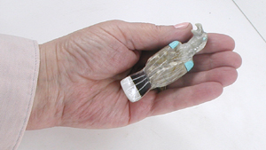 Zuni Eagle fetish of leopard jasper by Freddie Leekya