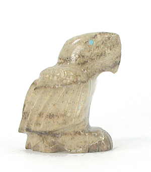 Zuni Eagle fetish of Picasso Marble by Gilbert Lonjose