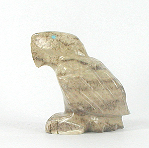 Zuni Eagle fetish of Picasso Marble by Gilbert Lonjose