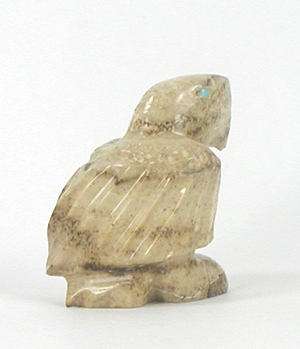 Zuni Eagle fetish of Picasso Marble by Gilbert Lonjose