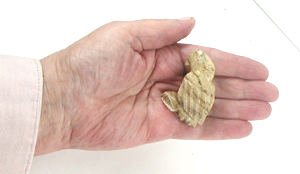 Zuni Eagle fetish of Picasso Marble by Gilbert Lonjose