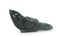 Zuni songbird fetish of black marble by Delvin Leekya
