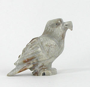 Authentic Native American eagle fetish by Navajo Albert Livingston of Picasso marble