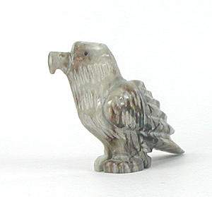 Authentic Native American eagle fetish by Navajo Albert Livingston of Picasso marble