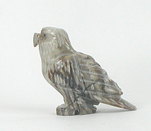 Authentic Native American eagle fetish by Navajo Albert Livingston of Picasso marble