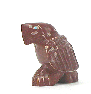 Zuni Eagle fetish of pipestone by Gilbert Lonjose