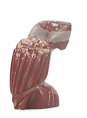 Zuni Eagle fetish of pipestone by Gilbert Lonjose