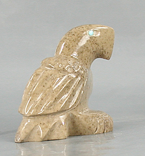 Zuni Eagle fetish of Picasso Marble by Gilbert Lonjose