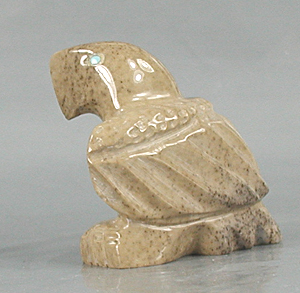 Zuni Eagle fetish of Picasso Marble by Gilbert Lonjose