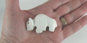 Native American Zuni White Buffalo Fetish Carving