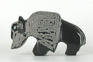 Authentic Native American Buffalo Fetish Carving by Zuni artist Russell Shack