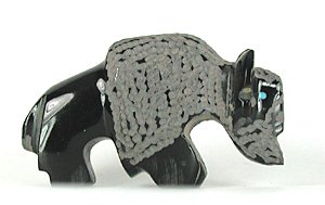 Authentic Native American Buffalo Fetish Carving by Zuni artist Russell Shack