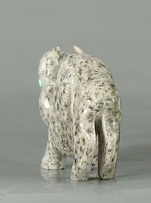 Authentic Native American Buffalo Fetish Carving of serpentine by Zuni carver Jonas Hustito