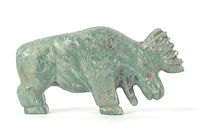 Authentic Native American Moose Fetish Carving of turquoise by Zuni carver Andres Quandelacy