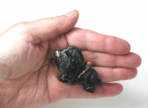 Authentic Native American Bison Fetish Carving by Zuni artist Jeffrey Yunie