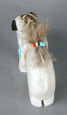 Authentic Native American Navajo Bison Fetish Carving of alabaster by Ben Livingston