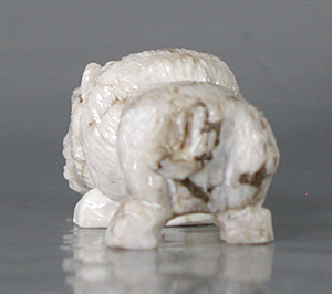 Authentic Native American alabaster Bison Fetish Carving by Zuni carver Chris Peina