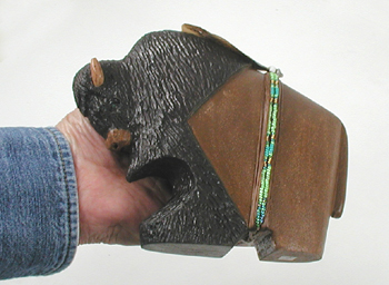 Authentic Native American Navajo Bison Fetish Carving by Harold Davidson