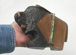 Authentic Native American Navajo Bison Fetish Carving by Harold Davidson