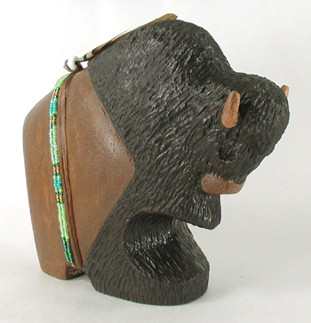 Authentic Native American Navajo Bison Fetish Carving by Harold Davidson