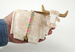 Authentic Native American Navajo Longhorn Fetish Carving by Harold Davidson