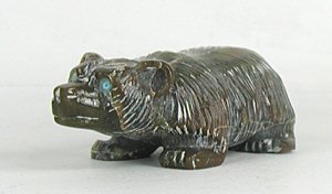Authentic Native American Badger Fetish Carving of serpentine by Navajo Herbert Davis