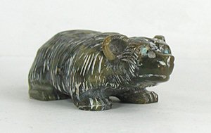 Authentic Native American Badger Fetish Carving of serpentine by Navajo Herbert Davis