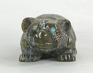 Authentic Native American Badger Fetish Carving of serpentine by Navajo Herbert Davis