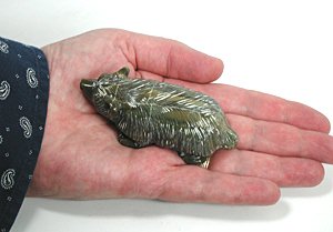 Authentic Native American Badger Fetish Carving of serpentine by Navajo Herbert Davis