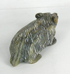 Authentic Native American Badger Fetish Carving of serpentine by Navajo Herbert Davis